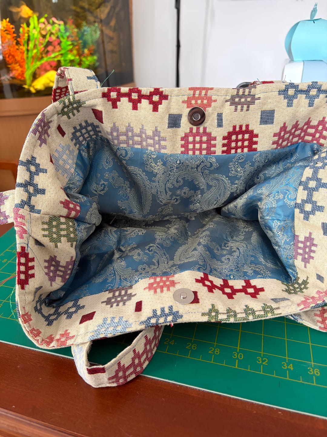 Customer photo review of Paisley Jacquard Lining Fabric