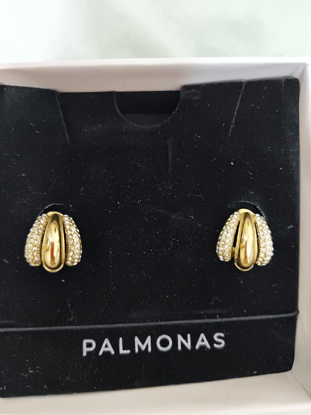 Customer photo review of Radiant Gold & Crystal Luxe Earrings