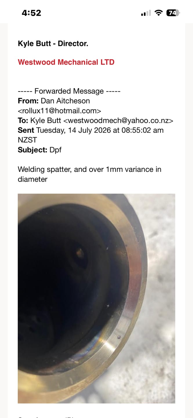 Customer photo review of DPF DELETE DUMMY VERSION FITS MAZDA BT-50 RG 3.0L 4JJ3 2020-ON (DPF931PO)