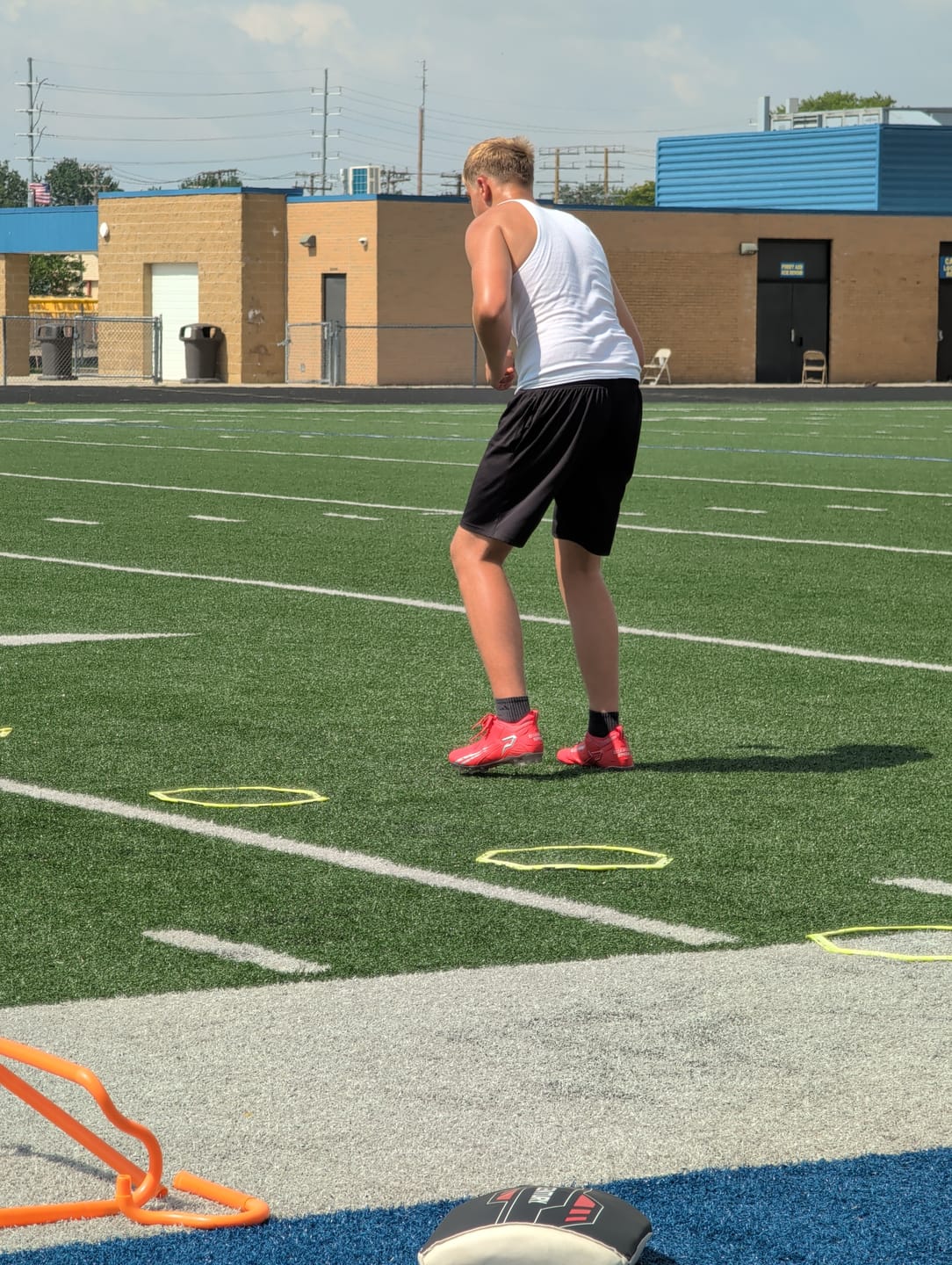 Customer photo review of Quantum Speed: Football Cleats - Red - Team Colors