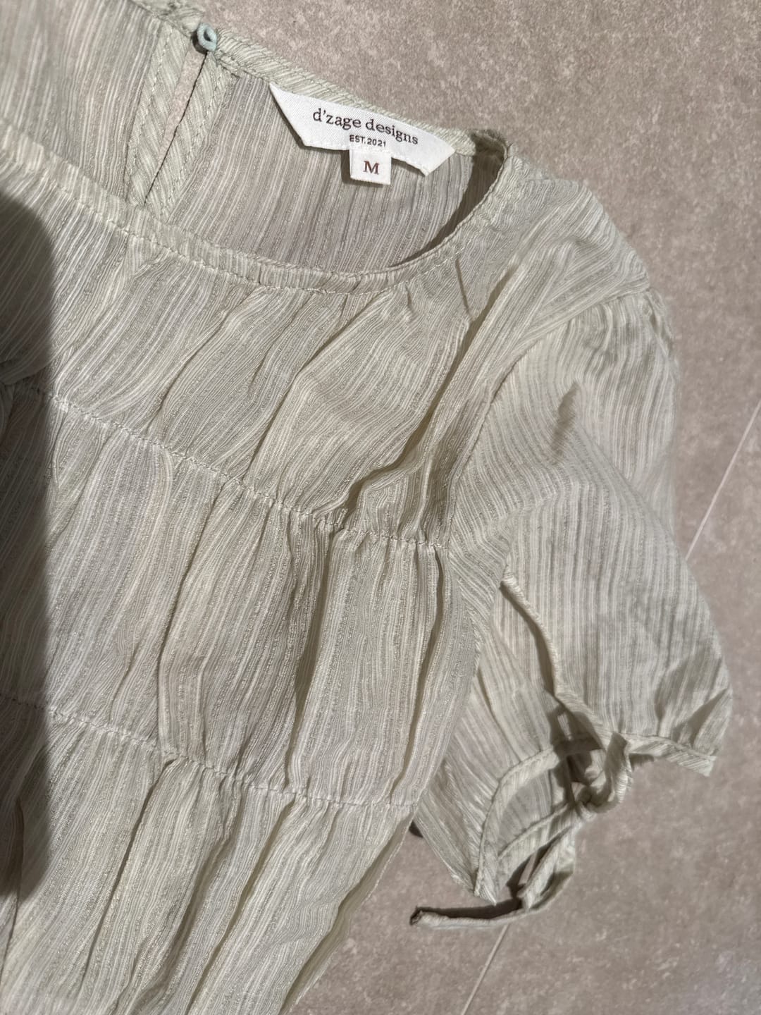 Customer photo review of Striped Shirring Top