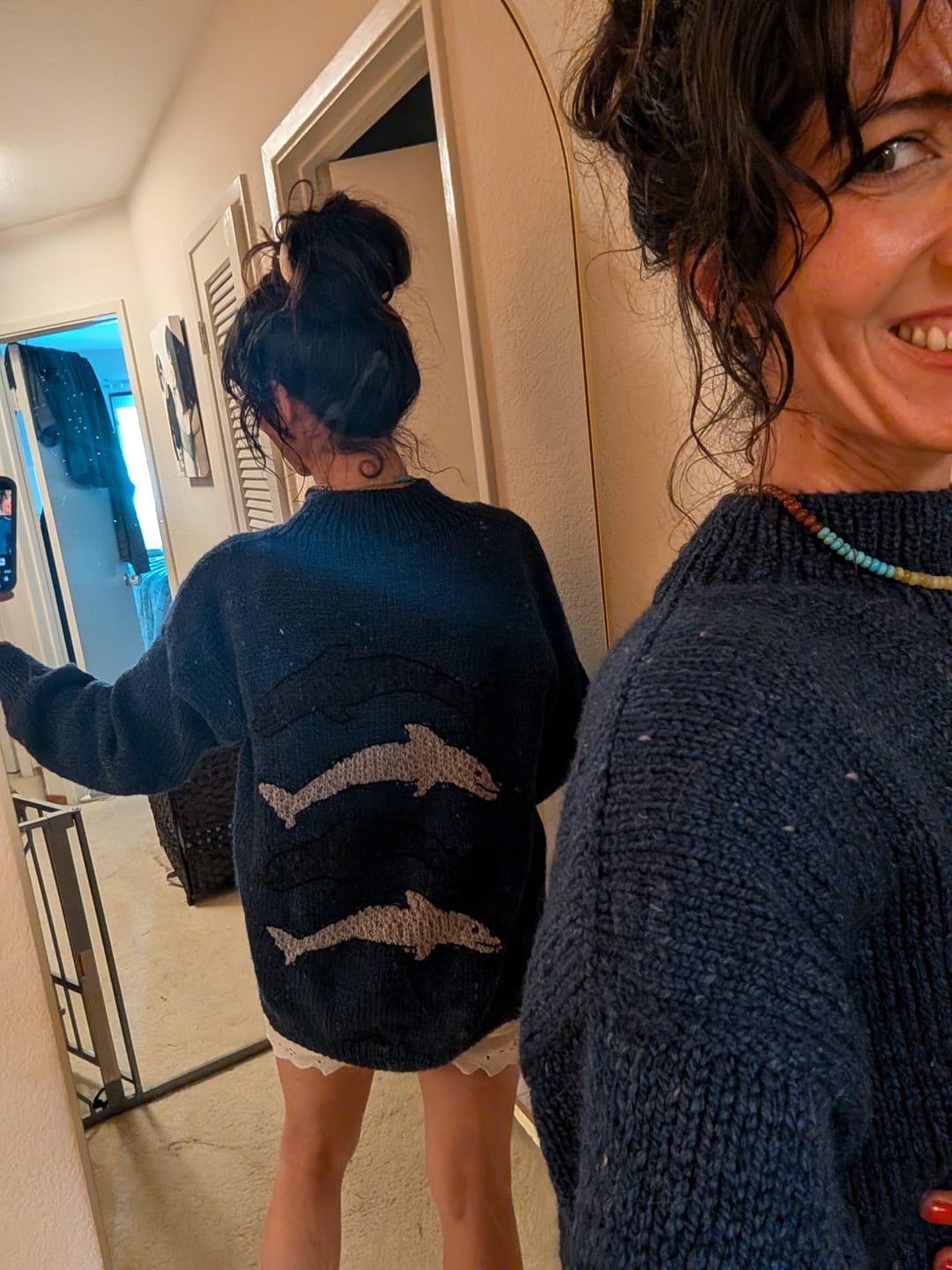 Customer photo review of Azure Dolphin Knit Sweater