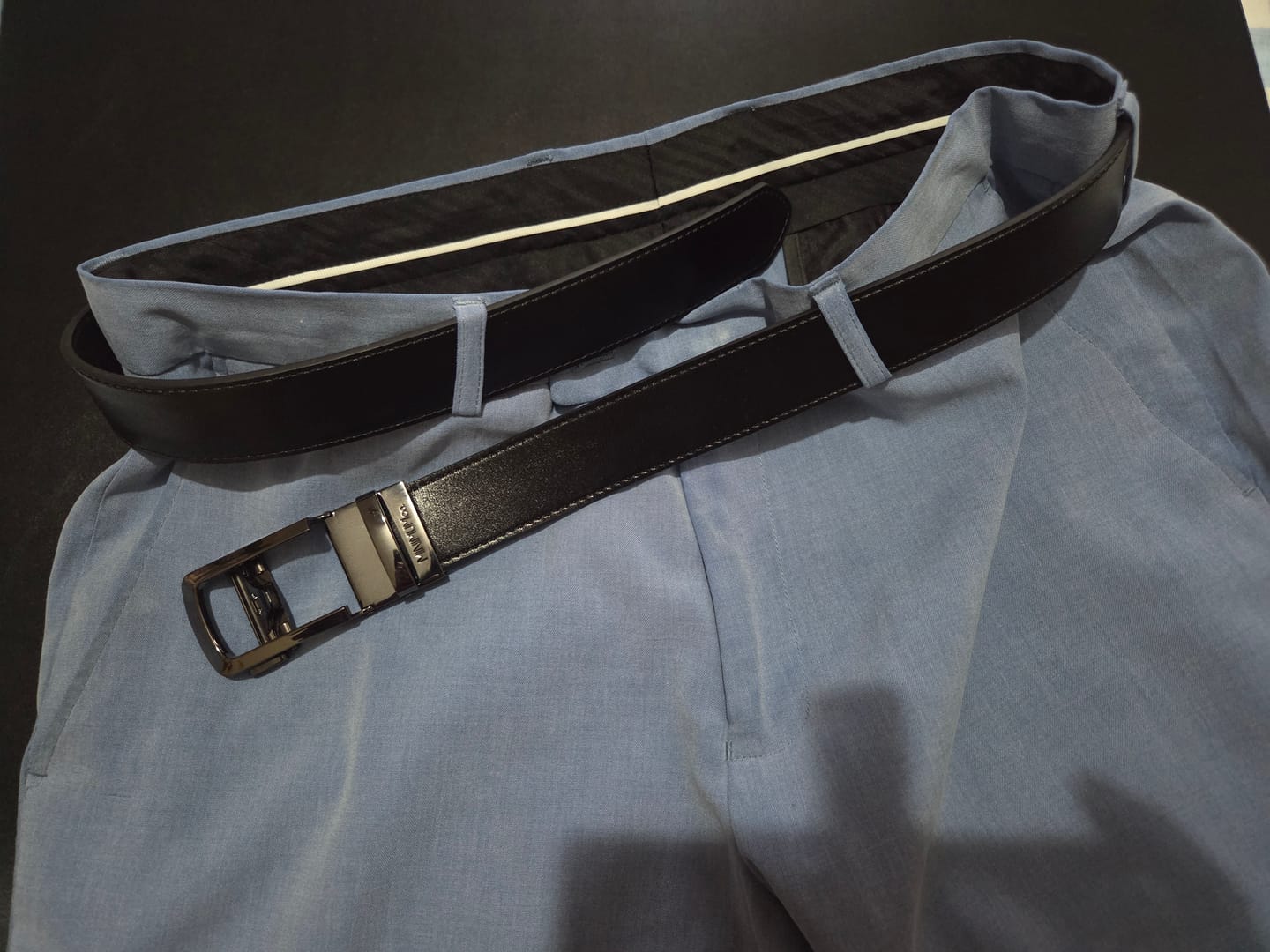 Customer photo review of Gunmetal | Genuine Leather Belt