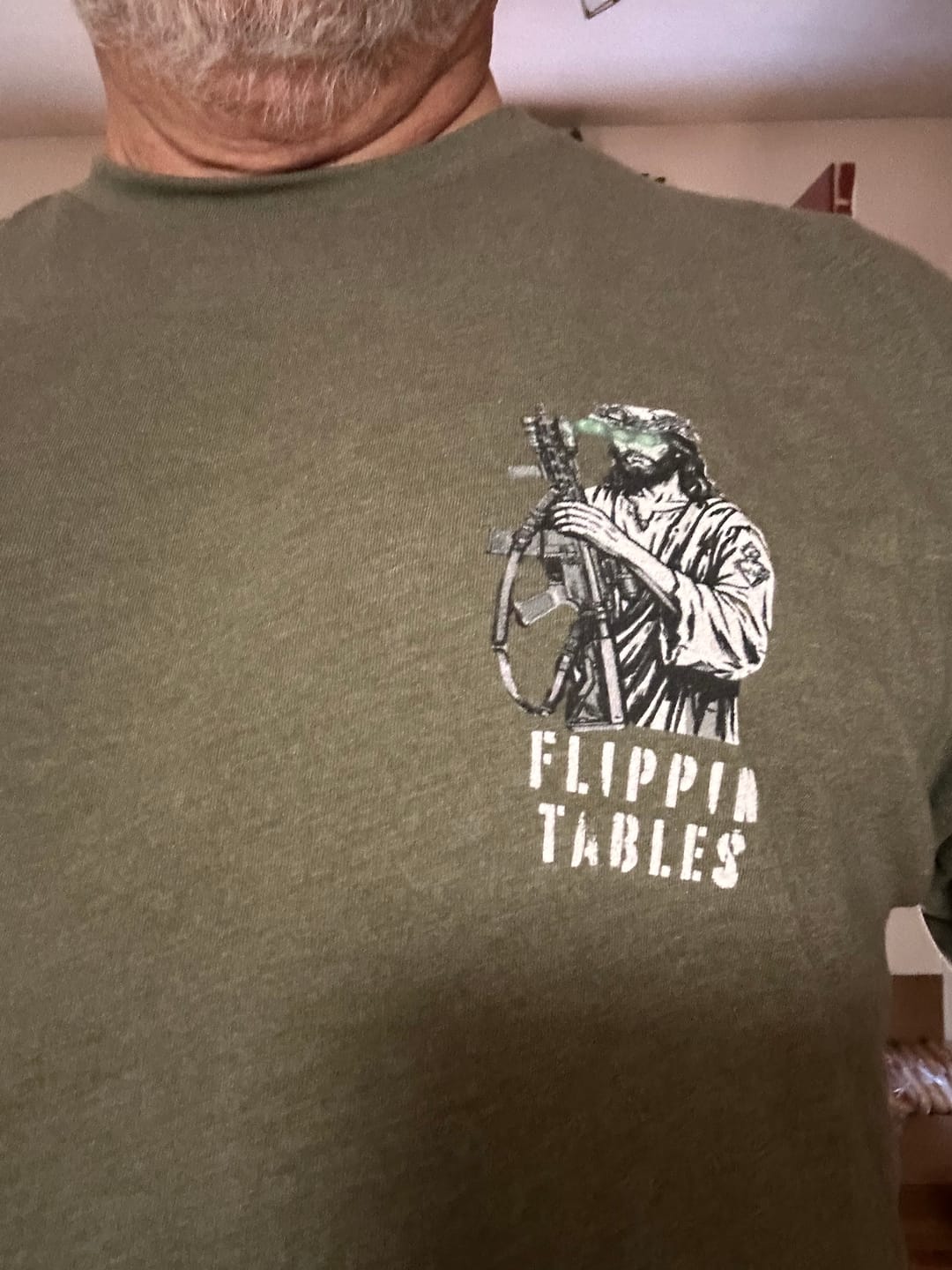 Customer photo review of Flippin' Tables T-Shirt