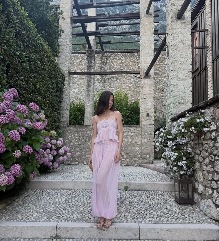 Customer photo review of Sophia Lace Chiffon Skirt Set