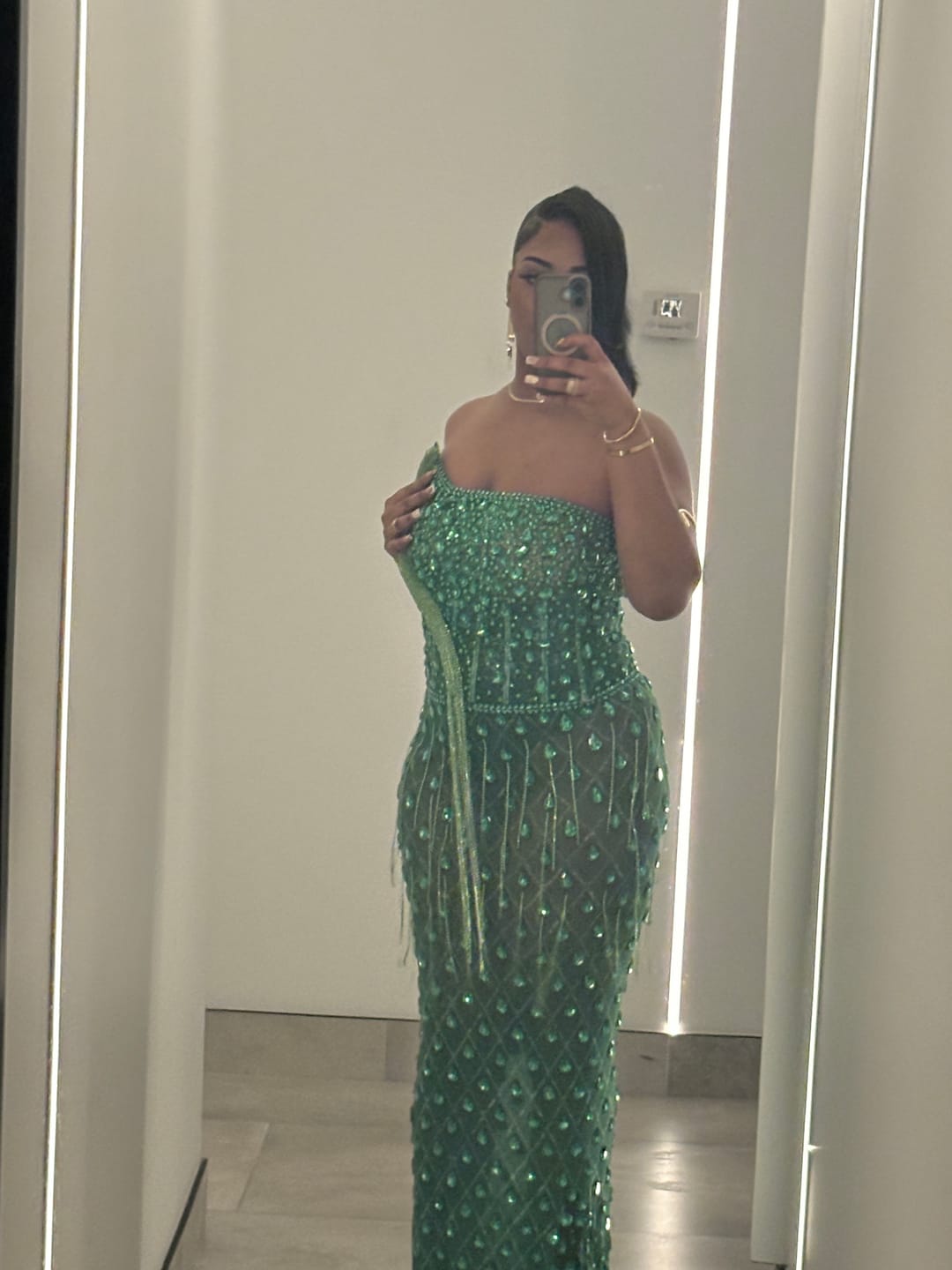 Customer photo review of Rory Green Dress (Ready To Ship)