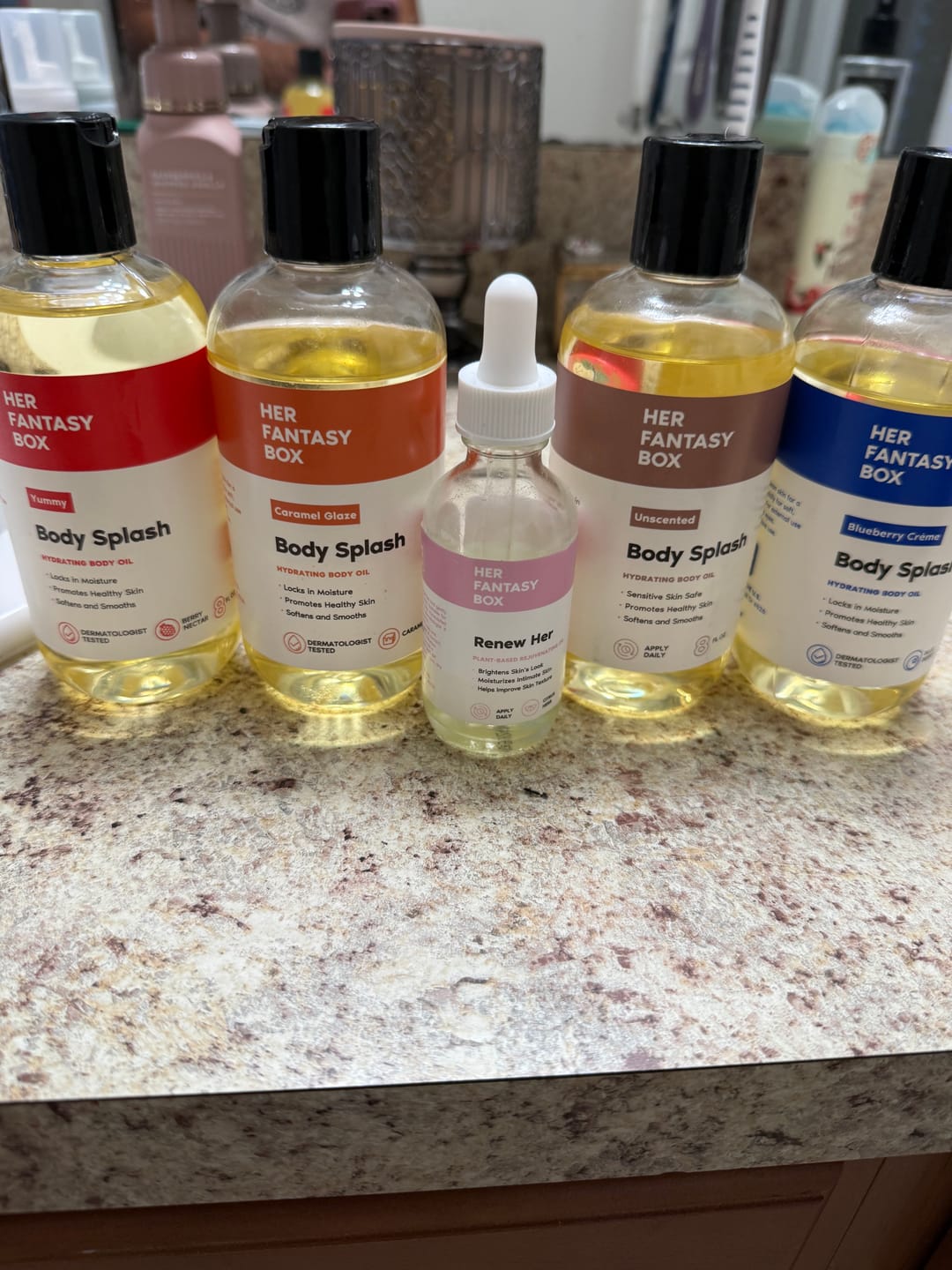 Customer photo review of Her Fantasy Box Renew Her Yoni Oil - For Dryness, Ingrown Hair, Dark Marks & Scars