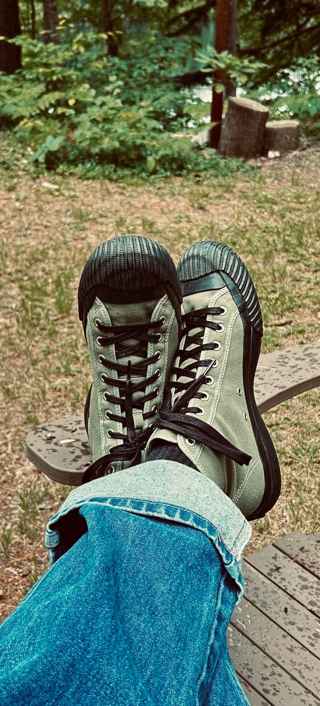 Customer photo review of Grounder High-Top Olive Green/Black