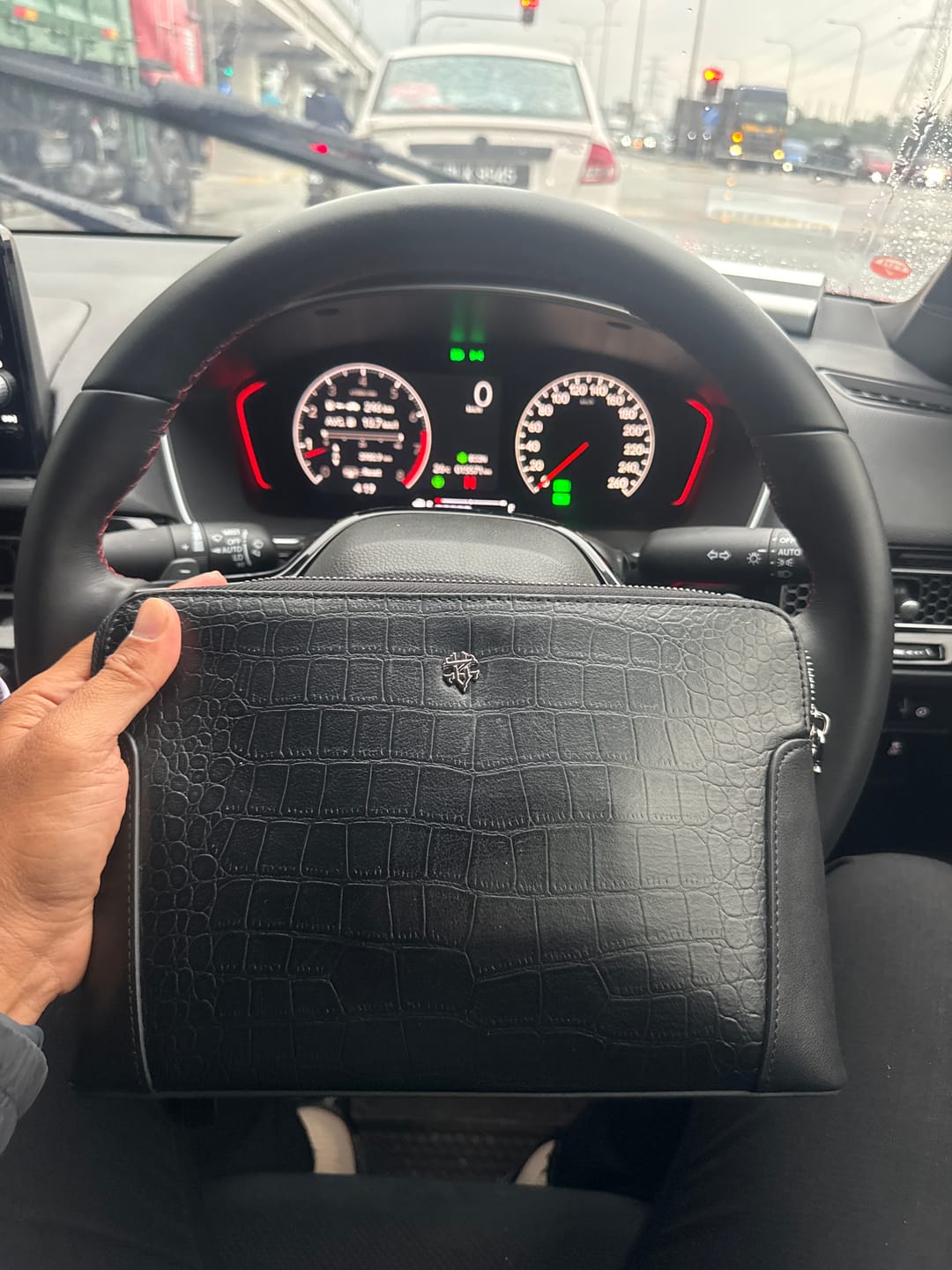 Customer photo review of Aurelio Clutch - Black Croco Leather