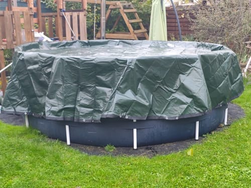 Customer photo review of Poolplanen rund PE Material - grün