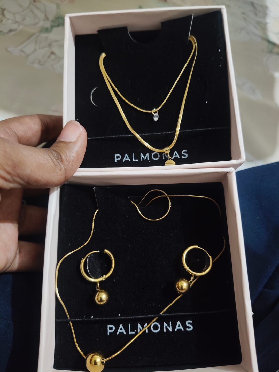 Customer photo review of Dual Shine Layer Necklace