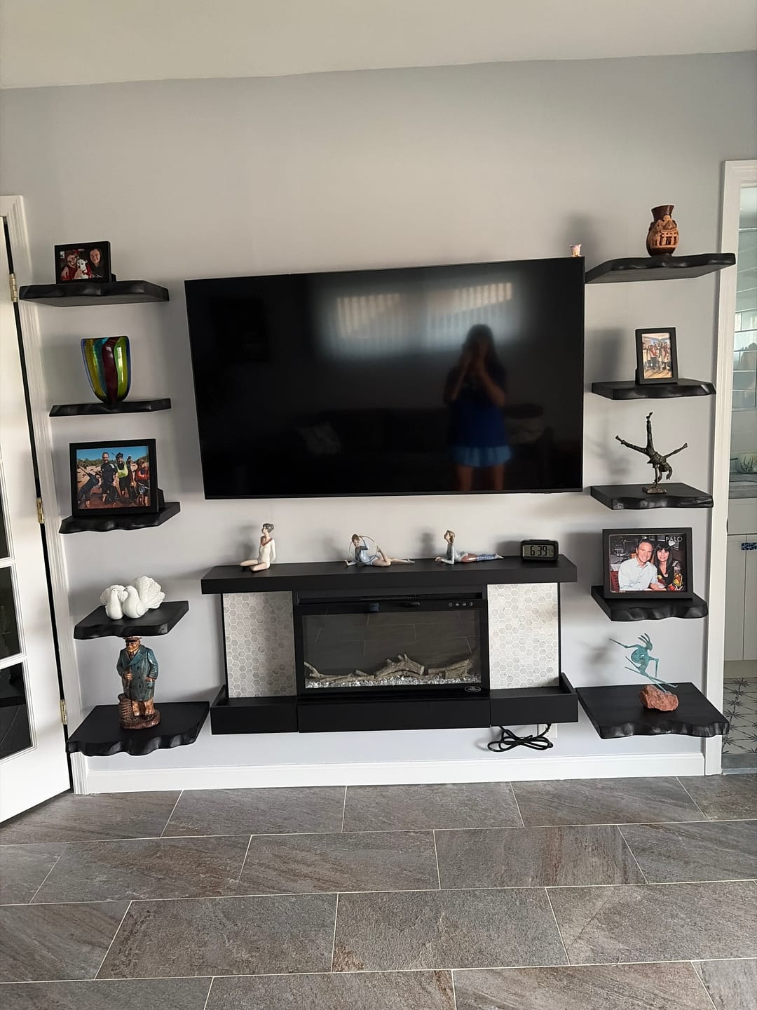 Customer photo review of Handcrafted Live Edge Floating Shelf For Bedroom Unique Halloween Accent