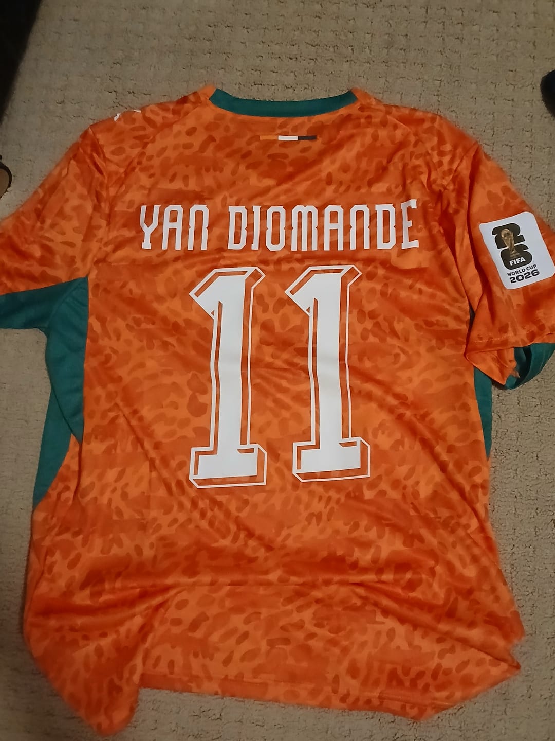 Customer photo review of Yan Diomande Ivory Coast World Cup 2026 Football Jersey Trikot Maillot