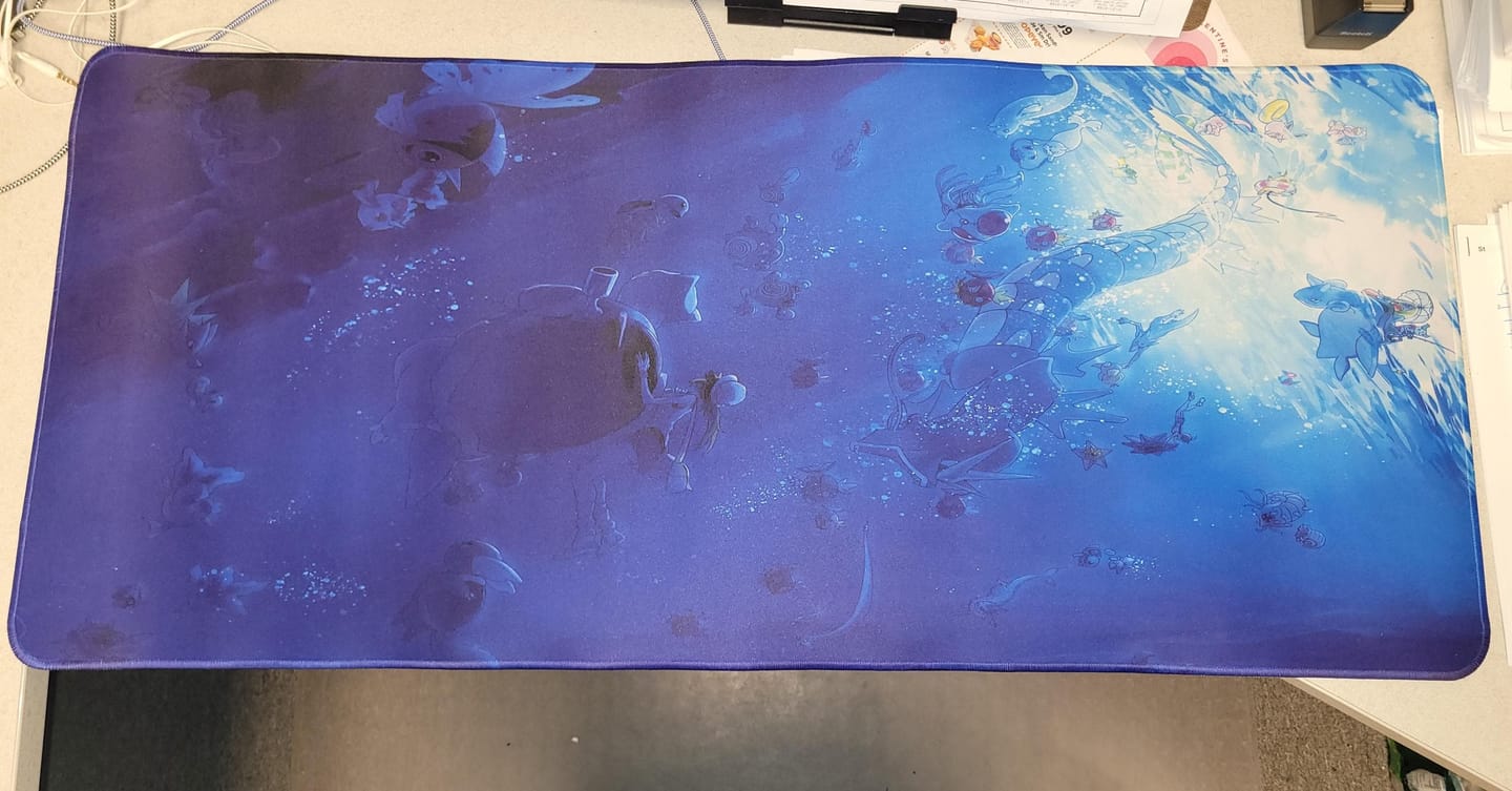 Customer photo review of Pokemon Gyarados Ocean Clash Mouse Pad – Anime Desk Mat