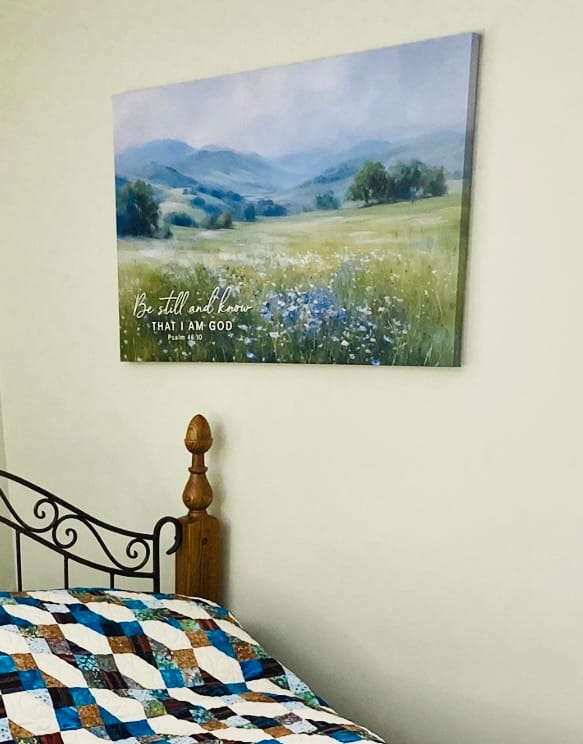Customer photo review of Be Still And Know That I Am God Psalm 46:10 Wall Art Canvas Print