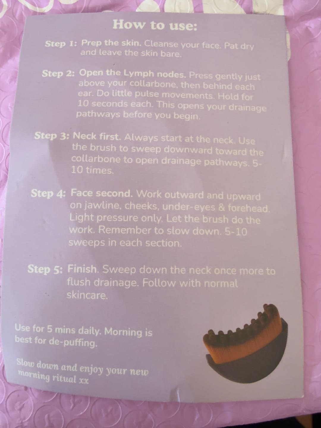 Customer photo review of Lymphatic Contour Brush