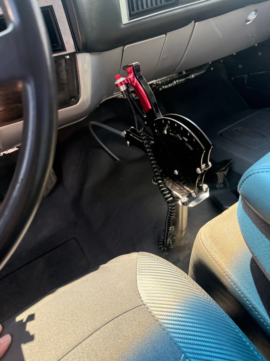 Customer photo review of Operator Button Billet Shifter Grip Set Red (Button Not Included)