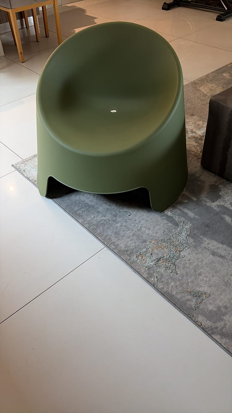 Customer photo review of Montana Sculptural Outdoor Lounge Chair – Green | Grey | Terracotta