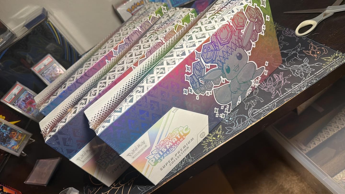 Customer photo review of Prismatic Evolutions Super-Premium Collection - SV: Prismatic Evolutions