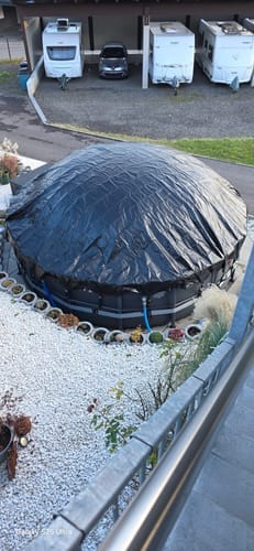 Customer photo review of Poolplanen rund PE Material - grün