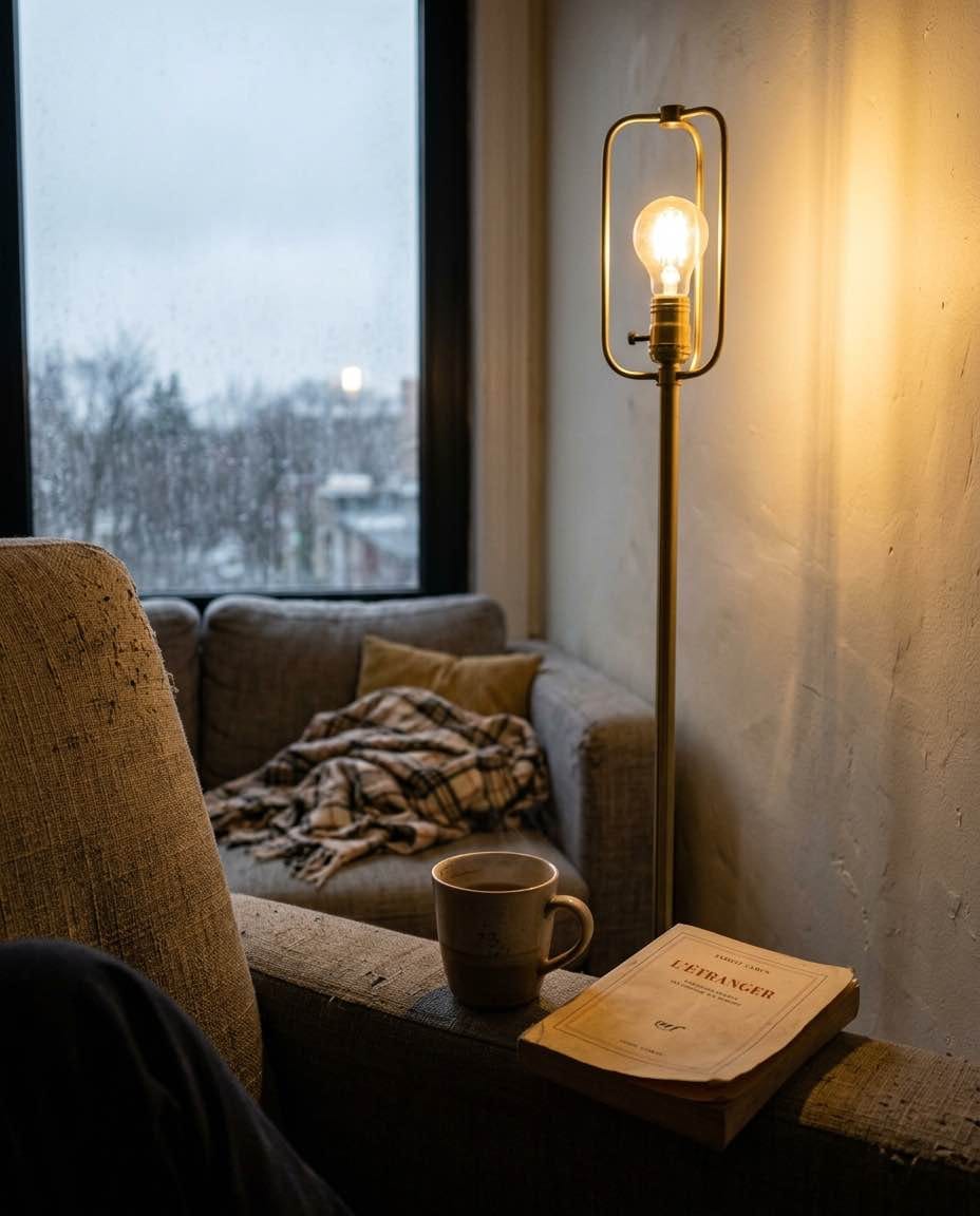 Customer photo review of Lampadaire Mesa – LED bois et métal – Lumsky