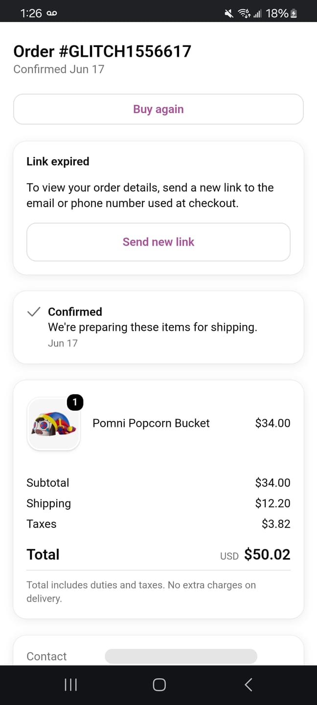 Customer photo review of Pomni Popcorn Bucket