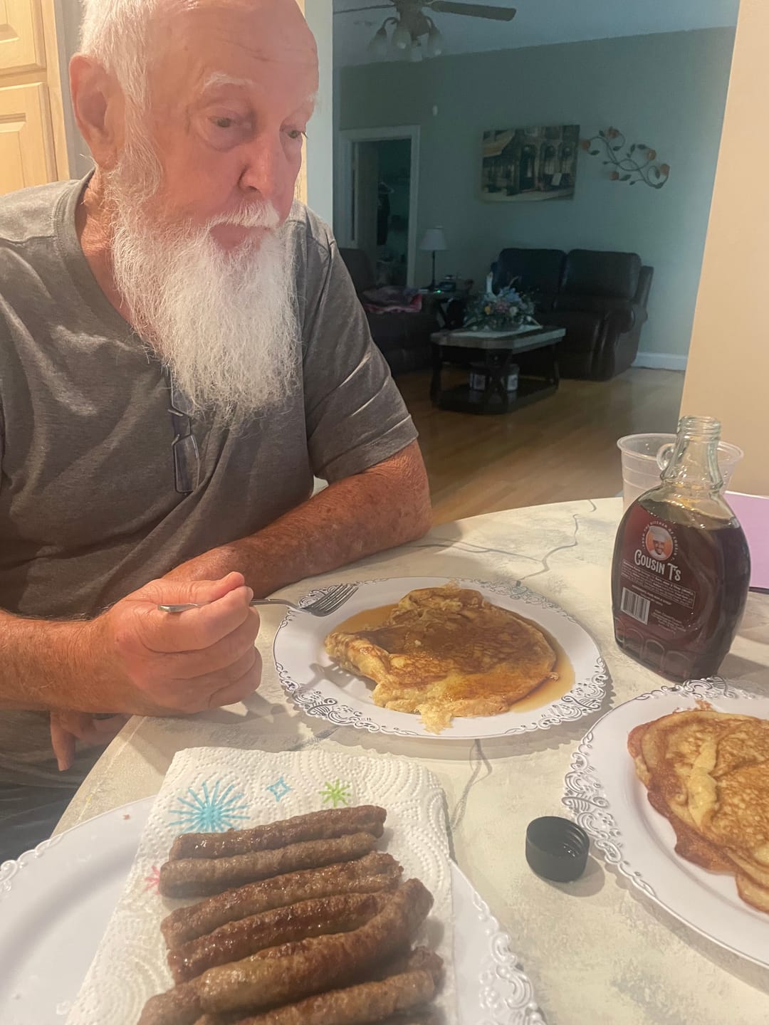 Customer photo review of Cousin T's 250th Anniversary Pancake & Syrup Bundle