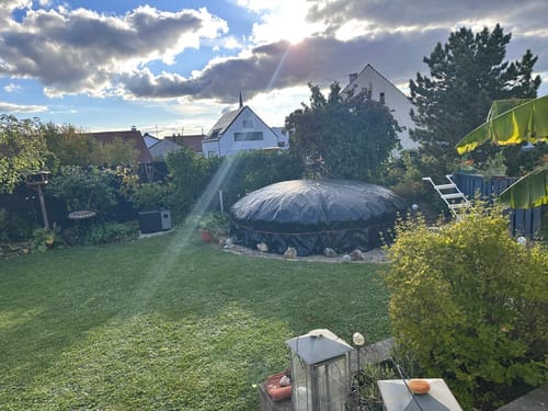 Customer photo review of Poolplanen rund PE Material - grün