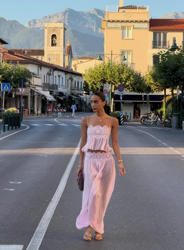 Customer photo review of Sophia Lace Chiffon Skirt Set