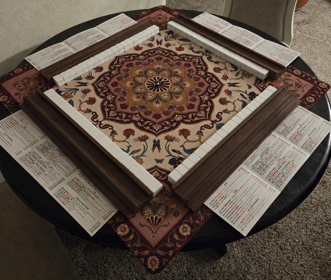 Customer photo review of Pink Lotus Mandala Mahjong Mat - Mah Jongg Mat