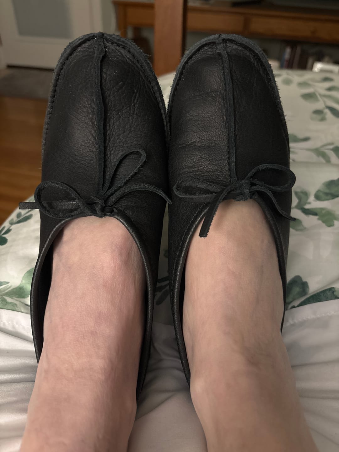 Customer photo review of Women's Moose Hide Ballerina Moccasins