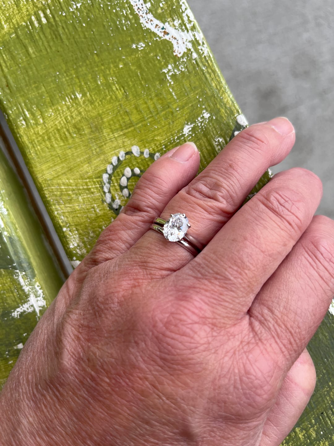 Customer photo review of Solitaire 1.8ct Oval CZ Ring in Sterling Silver