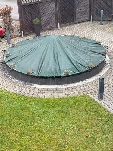 Customer photo review of Poolplanen rund PE Material - grün