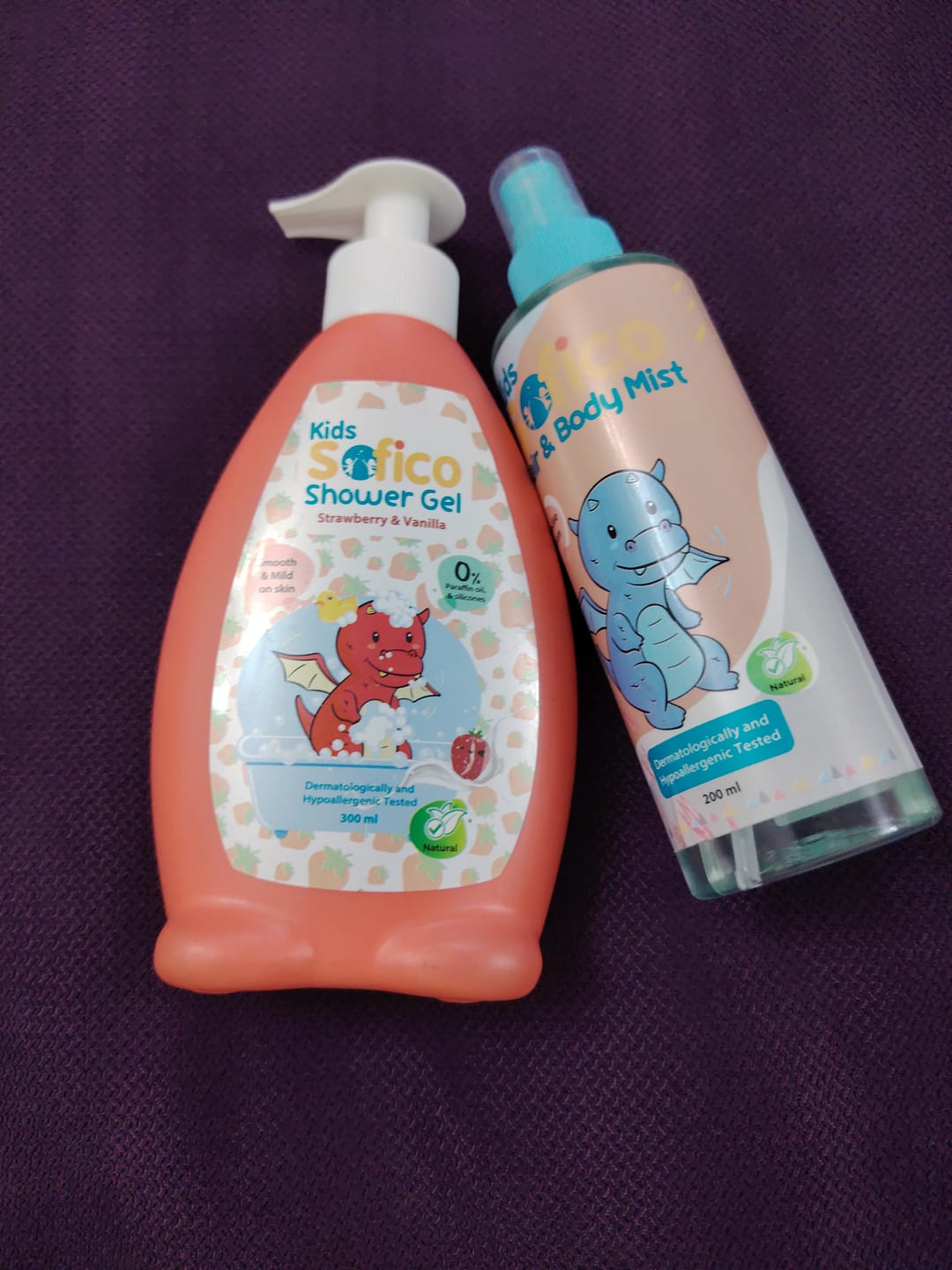 Customer photo review of Sofico Kids Fun Kit ( Strawberry Shower Gel 300 ml + Paradise Bloom Mist 200 ml ) Bundle