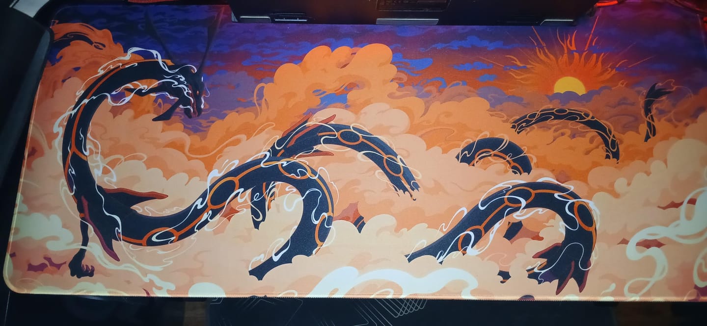 Customer photo review of Rayquaza Cloud Serpent Mouse Pad - Pokemon Desk Mat