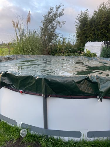 Customer photo review of Poolplanen rund PE Material - grün