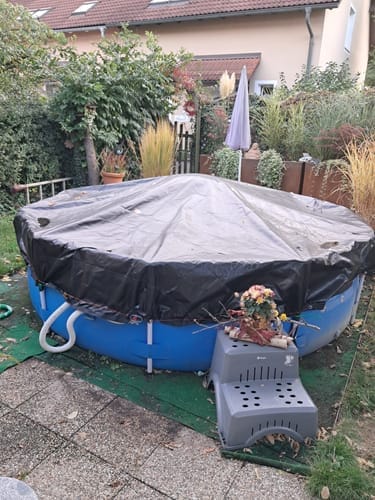 Customer photo review of Poolplanen rund PE Material - grün