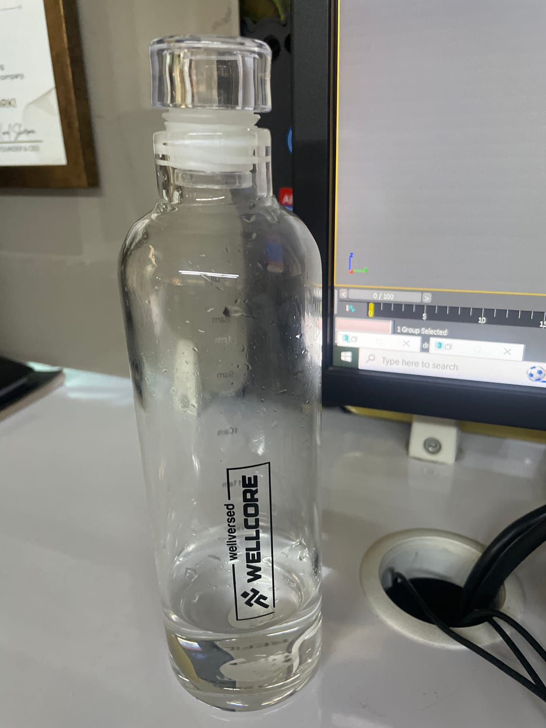 Customer photo review of Wellcore - Micronised Creatine Monohydrate (83 Servings, Watermelon Wave ) + Premium Glass Bottle