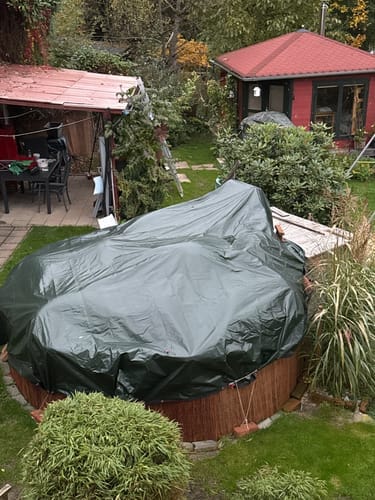 Customer photo review of Poolplanen rund PE Material - grün