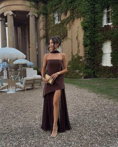 Customer photo review of Sienna Asymmetric Maxi Dress