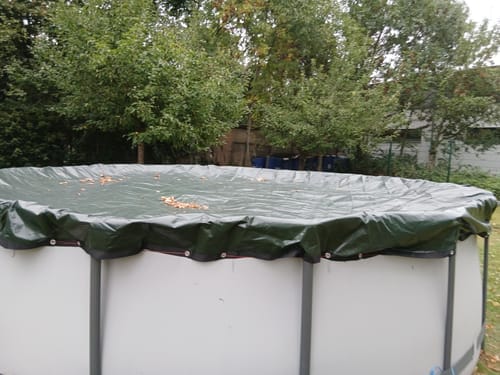 Customer photo review of Poolplanen rund PE Material - grün