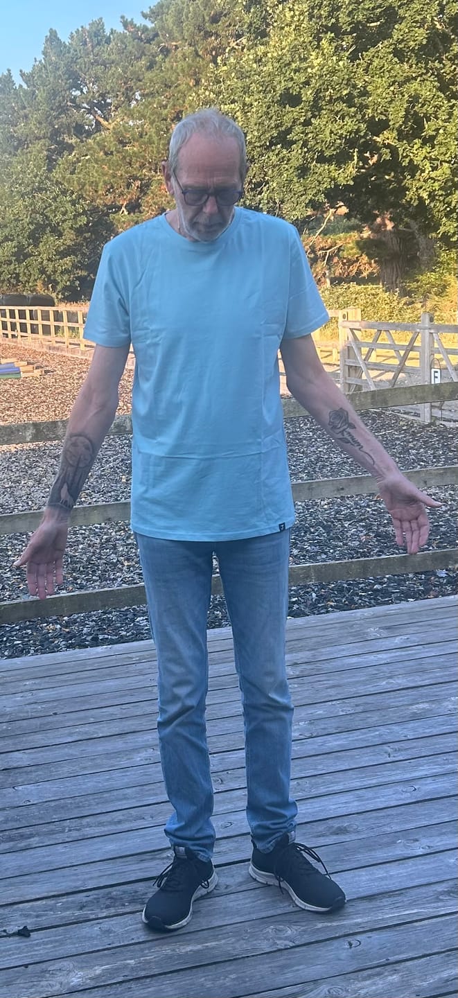 Customer photo review of Organic Tall Slim T-shirt (Cyan)