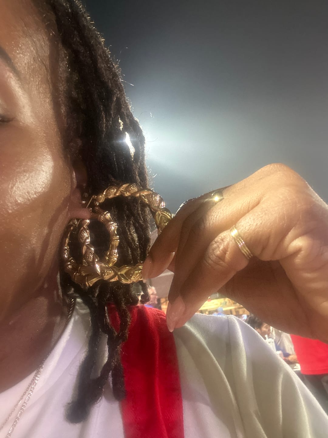 Customer photo review of XOXO Hoop Earrings