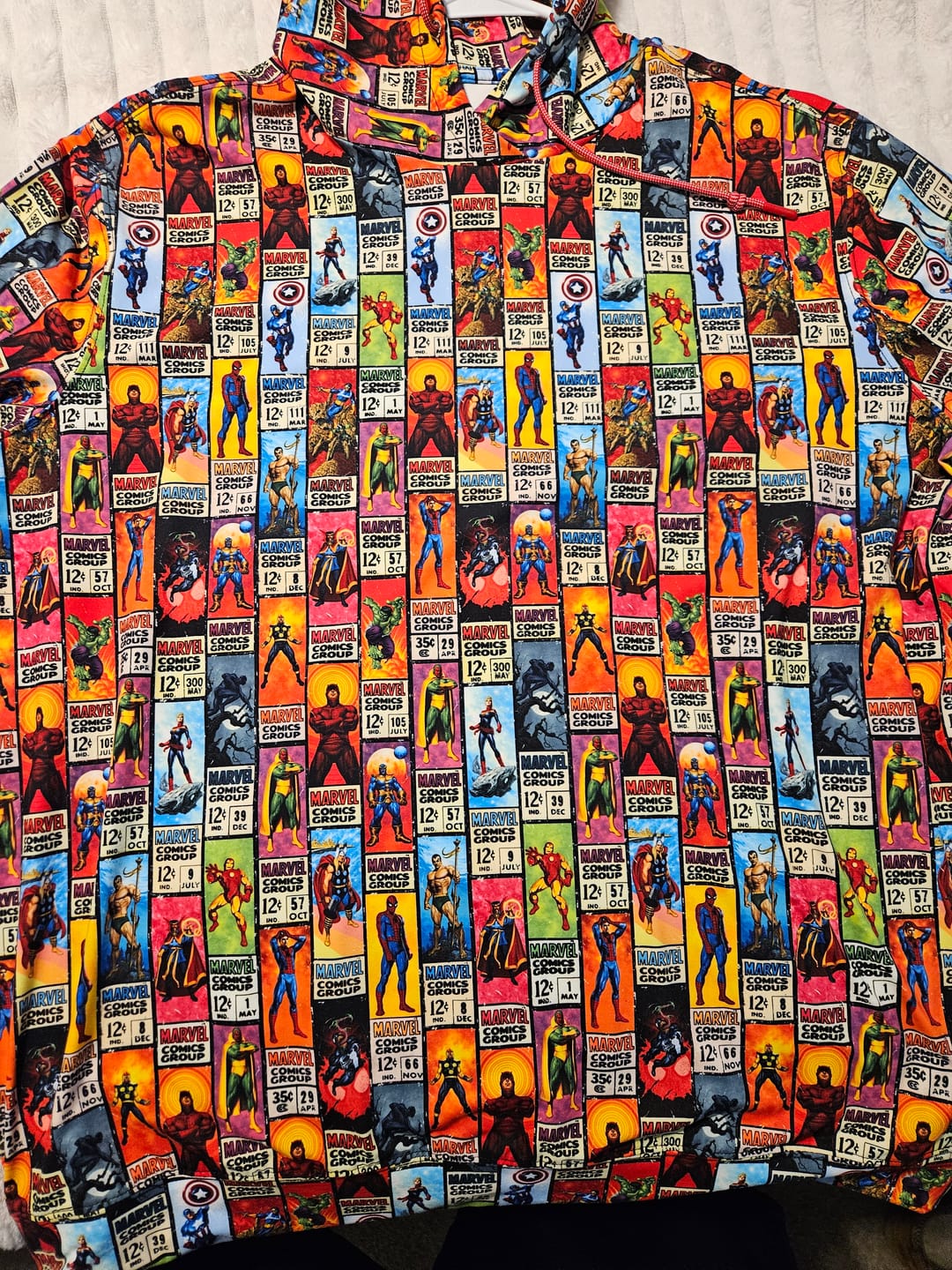 Customer photo review of Marvel "Corner Box Brigade" – Performance Hoodie