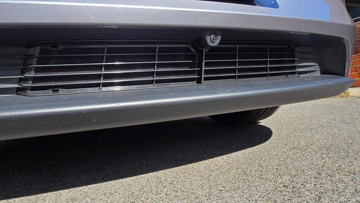 Customer photo review of Front Grille Mesh Radiator Cover for Model Y (Dual Section)