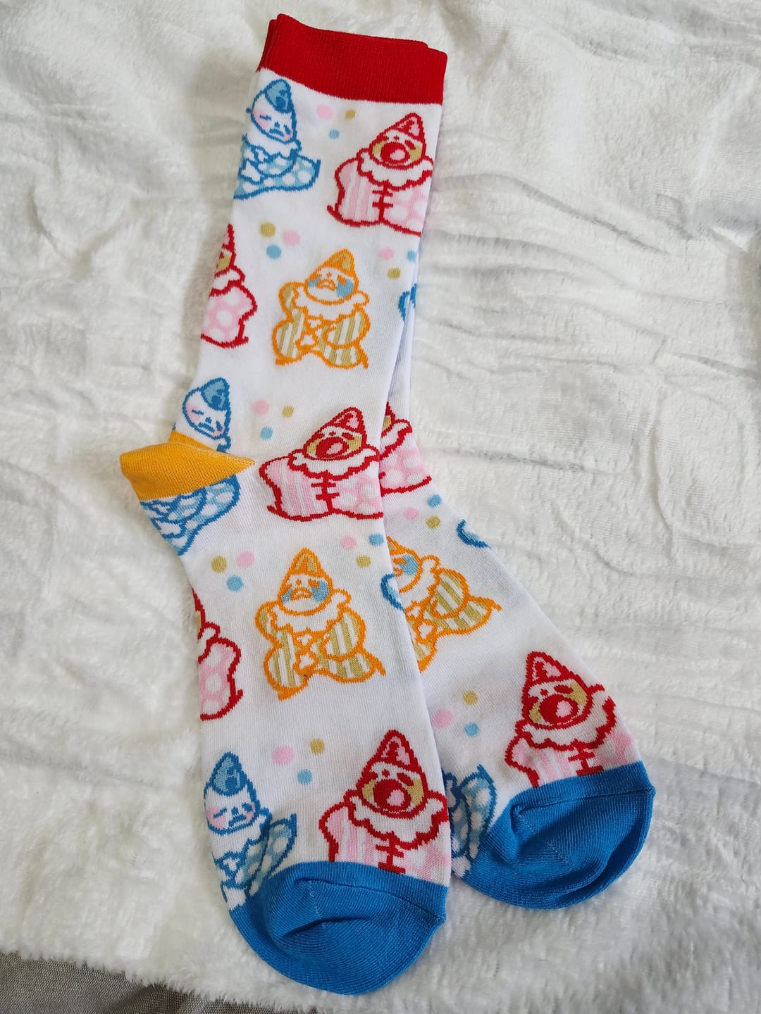 Customer photo review of Cute Lil Clown Socks!