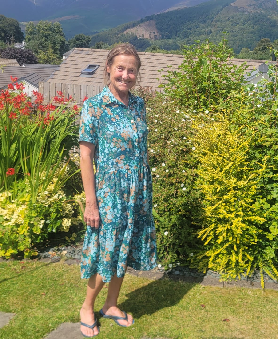 Customer photo review of Blossoming Flowers Polyester Crepe Fabric
