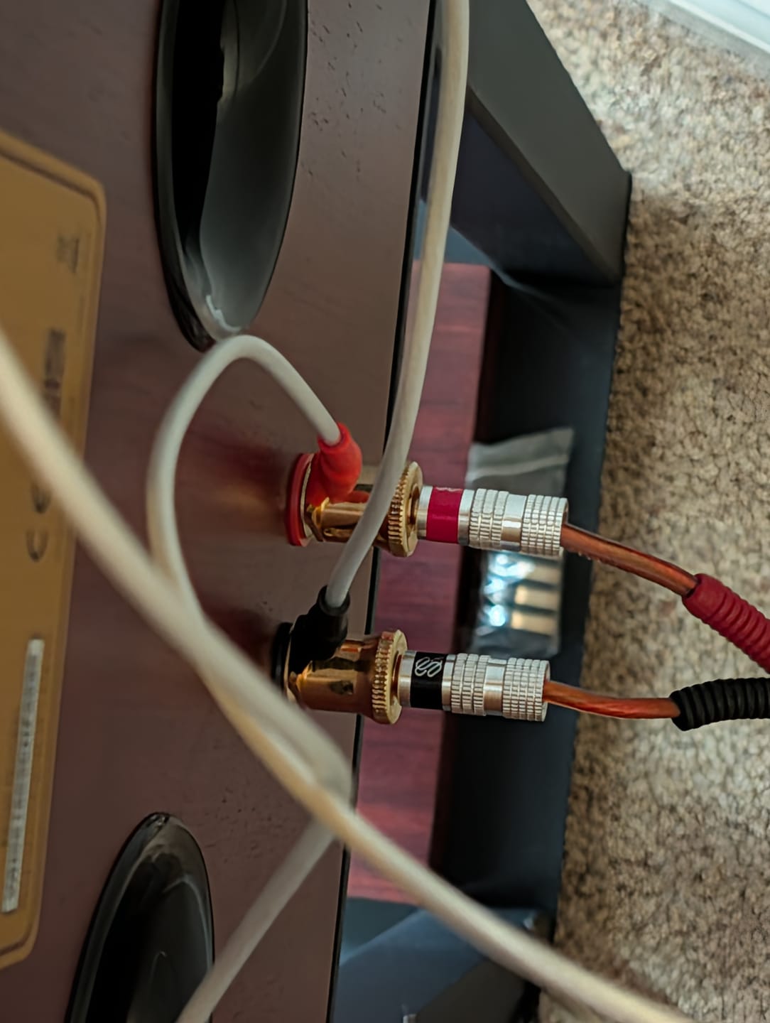 Customer photo review of Premium 4N OFC Silver Speaker Wire Set