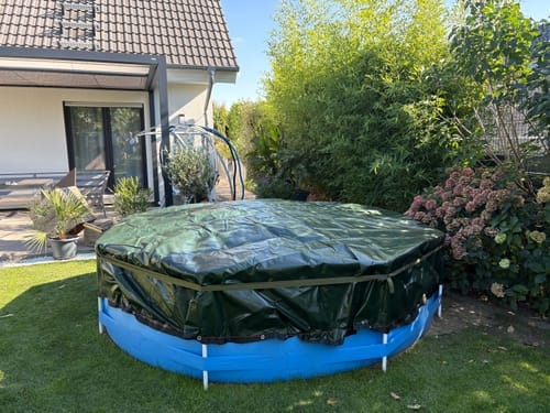 Customer photo review of Poolplanen rund PE Material - grün