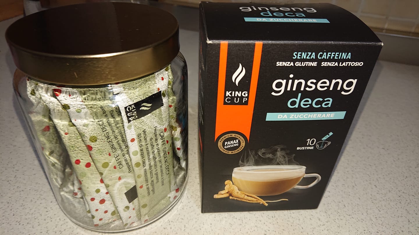 Customer photo review of 120 bustine di Caffè al ginseng  Deca da zuccherare